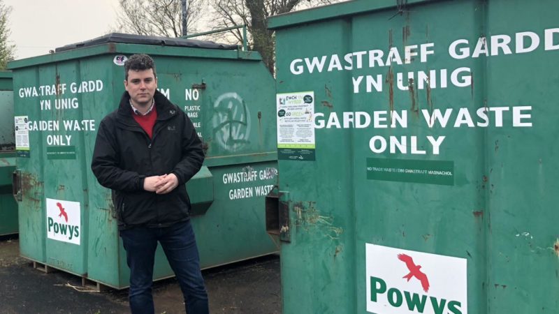 Matthew at the Garden Waste Banks in Brecon
